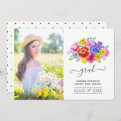 Floral Fiesta Abschluss Foto Ankündigung (Vorne/Hinten)