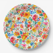 Floral Fiesta Baby Dusche Pappteller (Vorderseite)