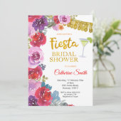Floral Fiesta Bridal Dusche Einladung (Stehend Vorderseite)