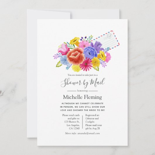 Floral Fiesta Bridal oder Babydusche per Mail Einladung (Vorderseite)