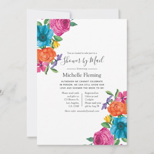 Floral Fiesta Bridal oder Babydusche per Mail Einladung (Vorderseite)