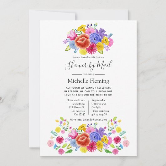 Floral Fiesta Bridal oder Babydusche per Mail Einladung (Vorderseite)
