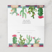 Floral Fiesta Cactus Couples Dusche Platzkarten (Außenseite Aufgefaltet)