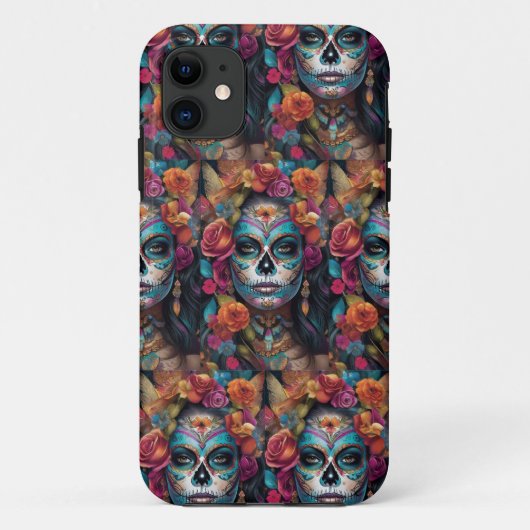 Floral Fiesta: Frauen Embraces Dia de los Muertos Case-Mate iPhone Hülle (Rückseite)