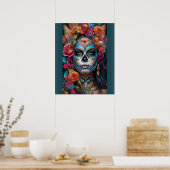 Floral Fiesta: Frauen Embraces Dia de los Muertos Poster (Küche)