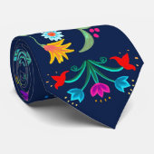 Floral Fiesta Mexikanische Volkskunst Krawatte (Gerollt)