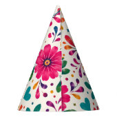 Floral Fiesta Spanischer Geburtstag Partyhütchen (Rückseite)