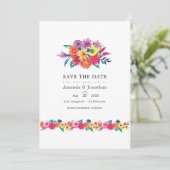 Floral Fiesta Wedding Foto Save The Date (Stehend Vorderseite)