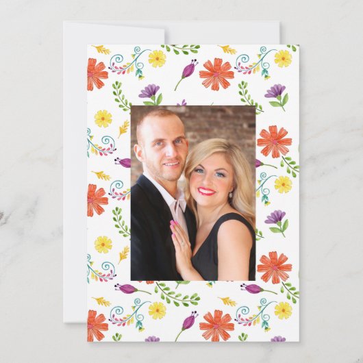 Floral Fiesta Wedding Foto Save The Date (Rückseite)