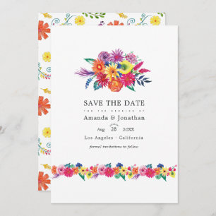 Floral Fiesta Wedding Foto Save The Date