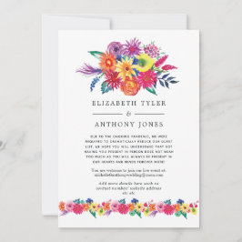 Floral Fiesta Wedding Reduced Guest List Ankündigung