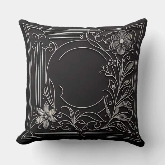 Floral Filigree Frame Kissen (Vorderseite)