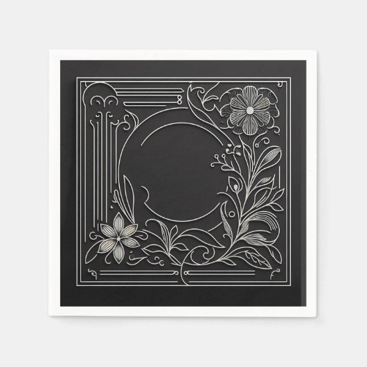 Floral Filigree Frame Serviette (Vorderseite)