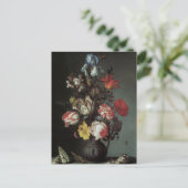 Floral Fine Art mit Rose Tulips Irish Postcard Postkarte (Stehend Vorderseite)