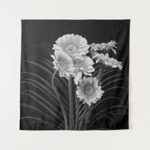 Floral Fine Art noch Leben detailliert monochrome  Wandteppich
