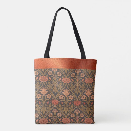 Floral FireBrick W.Morris Muster Tasche (Rückseite)