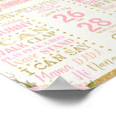 Floral First Birthday Meilenstein Birthday Meilens Poster (Ecke)