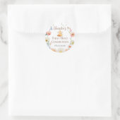 Floral First Communion Stikers Runder Aufkleber (Tasche)