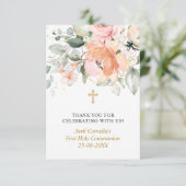 Floral First Heilige Kommune Vielen Dank Begleitkarte (Stehend Vorderseite)