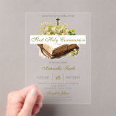 Floral First Holy Communion for girl Acryleinladungen (Insitu (Handheld))