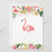 Floral Flamingo Baby Dusche Einladung (Rückseite)
