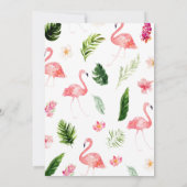 Floral Flamingo Baby Dusche Einladung (Rückseite)