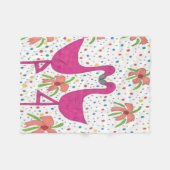 Floral Flamingo Fiesta Fleecedecke (Vorderseite (Horizontal))