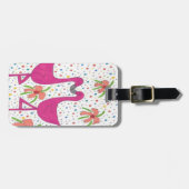 Floral Flamingo Fiesta Gepäckanhänger (Vorderseite horizontal)