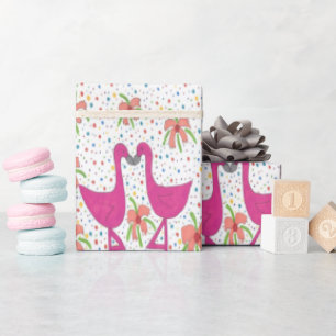 Floral Flamingo Fiesta Geschenkpapier