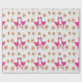 Floral Flamingo Fiesta Geschenkpapier (Flach)