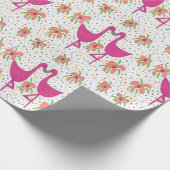 Floral Flamingo Fiesta Geschenkpapier (Ecke)