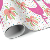 Floral Flamingo Fiesta Geschenkpapier (Rolleneckpunkt)
