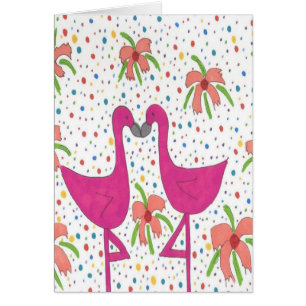 Floral Flamingo Fiesta Grußkarte