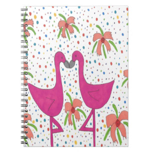 Floral Flamingo Fiesta Notizblock