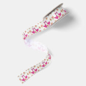 Floral Flamingo Fiesta Satinband (Rückseite)