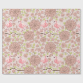 Floral Flamingo Geschenkpapier (Flach)