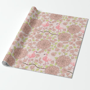 Floral Flamingo Geschenkpapier