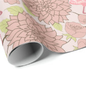 Floral Flamingo Geschenkpapier (Rolleneckpunkt)