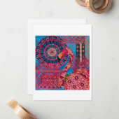 Floral Flamingo Mitteilungskarte (Vorderseite/Rückseite Beispiel)