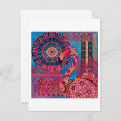 Floral Flamingo Mitteilungskarte (Vorne/Hinten)