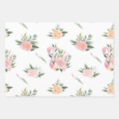 Floral Flamingo Muster Geschenkpapier Set (Vorderseite 3)