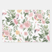 Floral Flamingo Muster Geschenkpapier Set (Vorderseite)