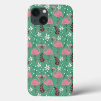 Floral Flamingo nahtloses Muster rosa grün