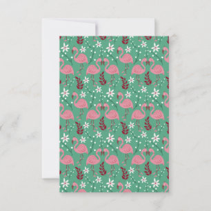 Floral Flamingo nahtloses Muster rosa grün Karte
