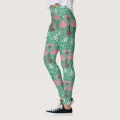 Floral Flamingo nahtloses Muster rosa grün Leggings (Links)