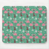 Floral Flamingo nahtloses Muster rosa grün Mousepad (Vorne)