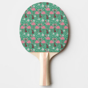 Floral Flamingo nahtloses Muster rosa grün Tischtennis Schläger