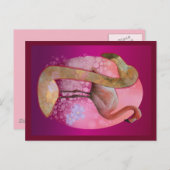 Floral Flamingo Postkarte (Vorne/Hinten)