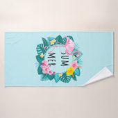 Floral Flamingo Summer Bliss Badehandtuch (Badehandtuch)