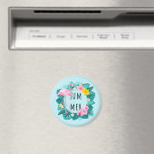 Floral Flamingo Summer Bliss Magnet (In Situ (Geschirrspüler))